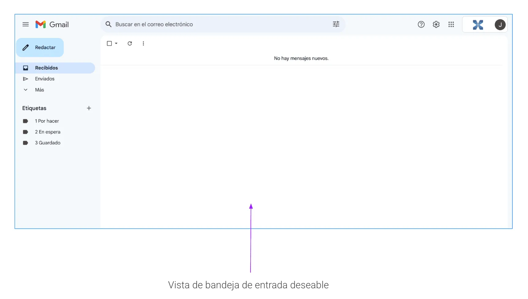 Bandeja de entrada de Gmail ya procesada